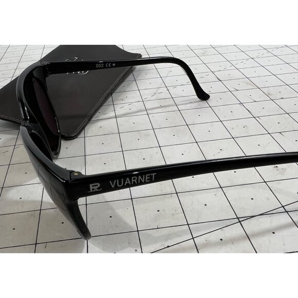 Vuarnet Pouilloux Cat Eye Sunglasses Black Frame Brown Lenses With Case - Picture 5 of 11